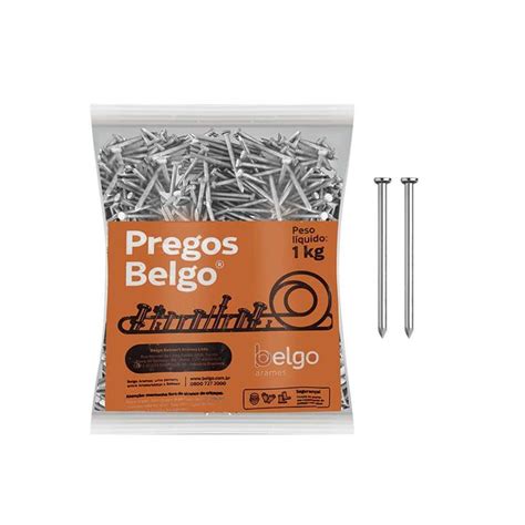 Prego Belgo Galvanizado Com CabeÇa 18x27 2 1 2x10 Pacote C 1kg Almeida Distribuidor