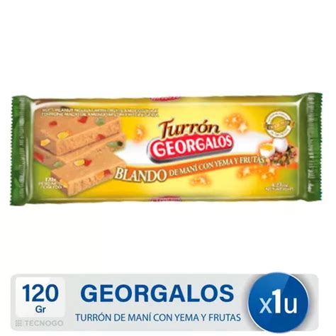 Turron De Mani Georgalos Con Yema Blando Con Frutas MercadoLibre