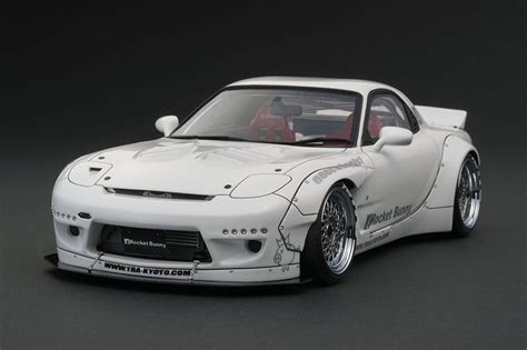 118 Ig Ignition Model Mazda Rocket Bunny Rx 7 Rx7 Fd3s White Car