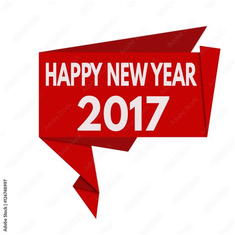 Happy New Year Origami Speech Bubble Stock Vector Adobe Stock