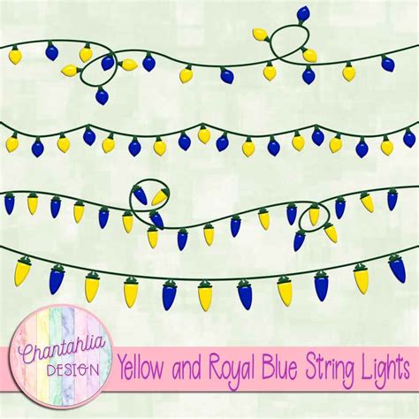 yellow  royal blue string lights