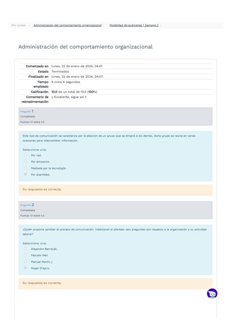 Modalidad De Ex Menes Semana Administraci N Del Comportamiento