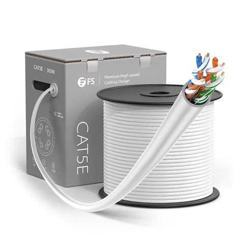 Cat E Ethernet Solid Bulk Cable Ft Utp Awg White Fs