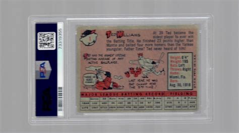 Topps Ted Williams Baseball Card Psa Boston Red Sox Mlb Hof