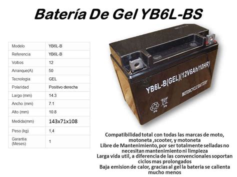 Bater A De Gel Para Moto Yb L Bs Italika Ft En Mercado Libre