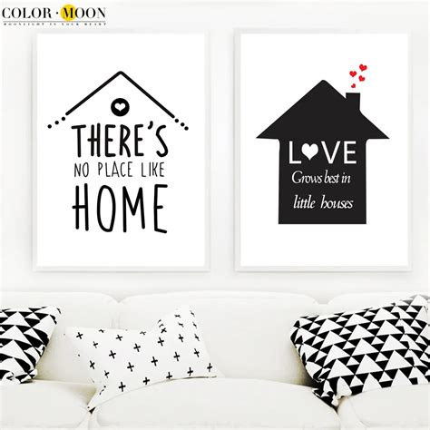 COLORMOON Quotes Wall Art Print Canvas Painting Nordic Poster Black And ...