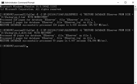 Restore Sql Server Database From Backup Using Command Line