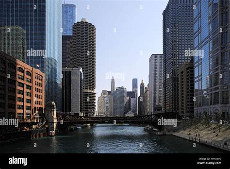 An Aerial view of Chicago skyline Stock Photo - Alamy