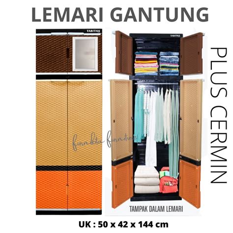 Jual Lemari Pakaian Plastik Tabitha Gantungan Ls P Cermin Kaca Gantung