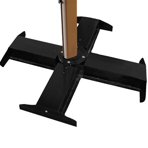 Grosfillex Us606017 Black Cross Cantilever Umbrella Base