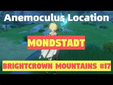 Anemoculus Location Mondstadt Brightcrown Mountains