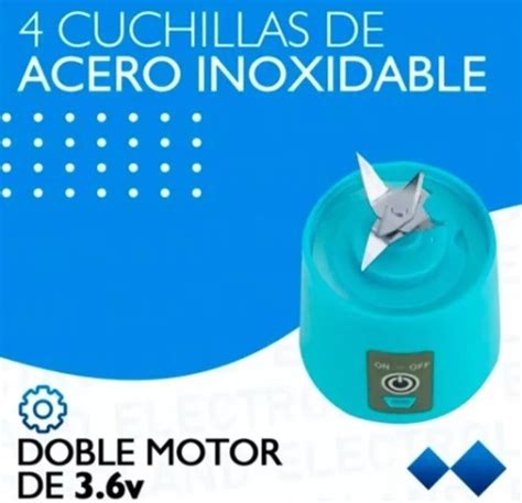 Licuadora Port Til Deportiva Auto Limpiante Usb Ml Hojas