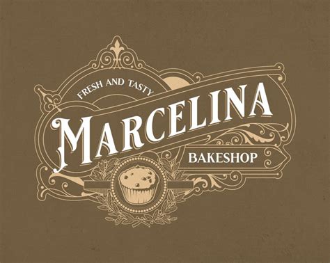 Marcelina Bakeshop Pastry Storefront Logo Design Template — Customize