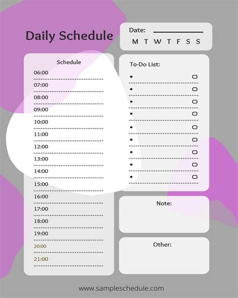 35+ Free Printable Schedule Templates - sample schedule