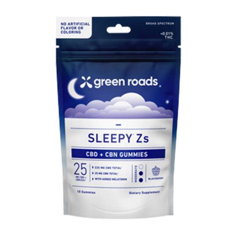 Sleepy Z S CBN CBD Gummies Blackberry Green Roads