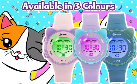 Ayybboo Montre Enfant 7 Lumières de Couleur Montre pour Fille Garçon