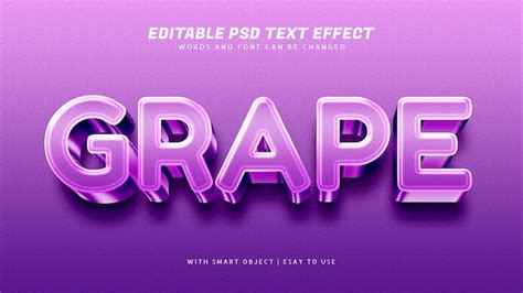 Effet De Texte Violet D Raisin Modifiable Psd Premium