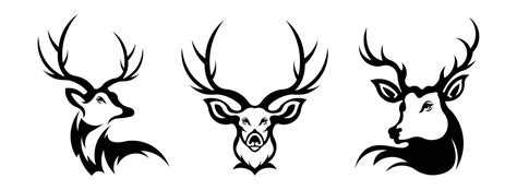 Logo La T Te D Un Cerf Ensemble De Diff Rentes Cornes De Cerf Sur Fond