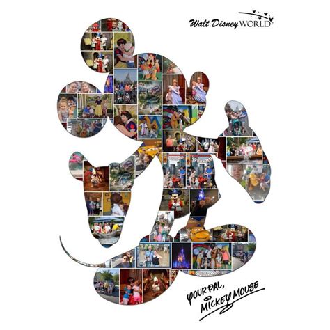 Mickey Mouse Inspired Disney Photo Collage Wall Art Home Decor Etsy