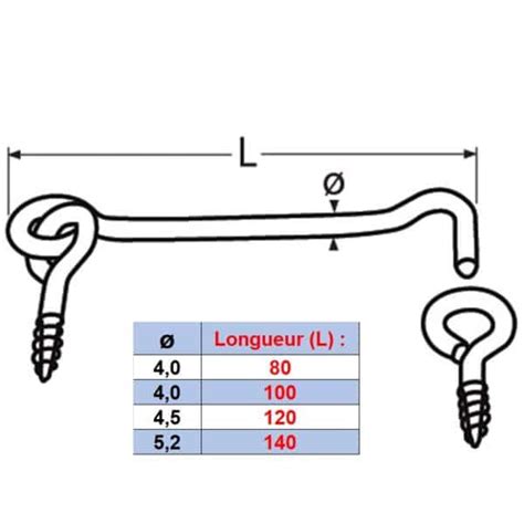 Crochet De Contrevent En Inox A2 Pour Porte Ou Volet