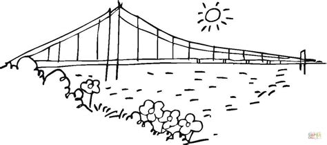 Dibujo De El Puente Golden Gate En San Francisco Para Colorear