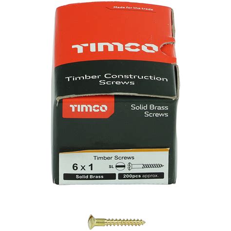 No X Brass Woodscrew Slotted Raised Box Of Rrbs Timco