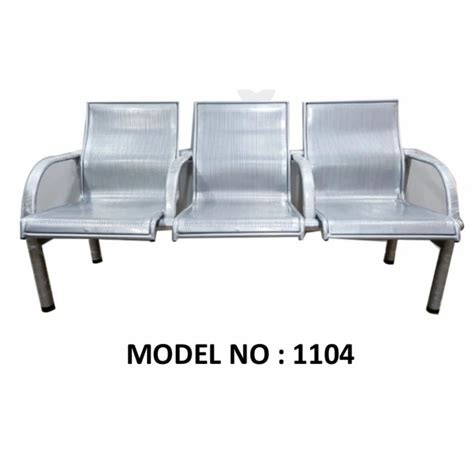 Silver Stainless Steel Three Seater Waiting Chair For Hospital At Rs