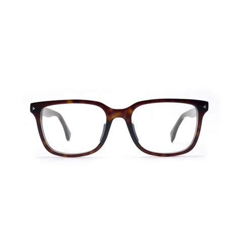 Fendi Rectangular Acetate Eyeglass Frames Dark Havana Designer Optical Frames Touch Of