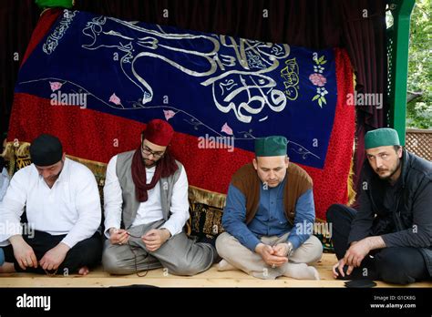 Naqshbandi Sufi Muslims By The Mawlana S Grave In The Lefke Dergah