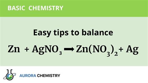 Easy Tips To Balance Zn Agno3 Zn No3 2 Ag Youtube