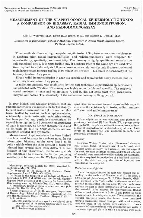 PDF MEASUREMENT OF THE STAPHYLOCOCCAL EPIDERMOLYTIC TOXIN A