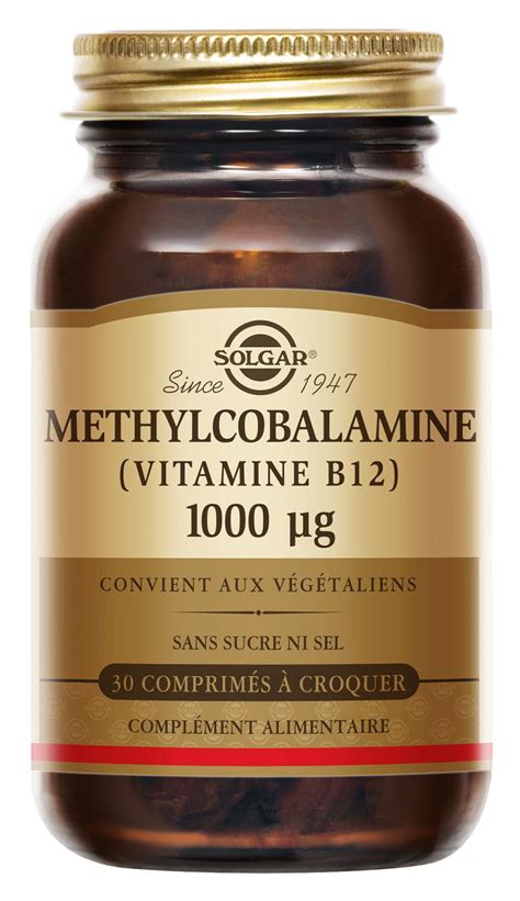 Vitamine B12 Méthylcobalamine 1000 µg X30cpr à Croquer Solgar