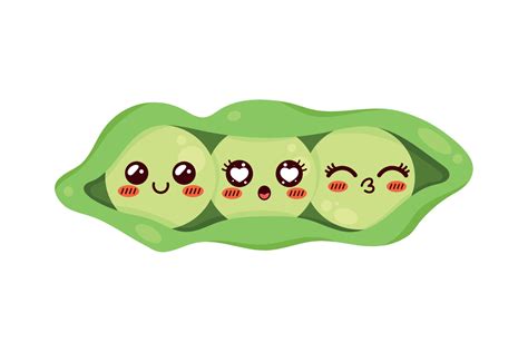 Beans Kawaii Vegetable Vector Art At Vecteezy