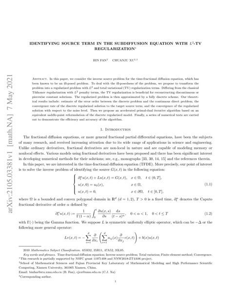 Identifying Source Term In The Subdiffusion Equation With L 2 TV