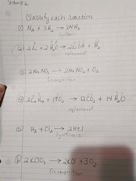 Hs Chemistry Classification Easy Instructions Are To Classify Each