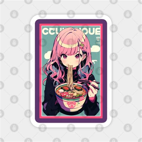 Cute Anime Girl Ramen Noodles Hentaii Chibi Kawaii Design Cute