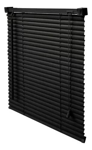 Persiana Horizontal De PVC Negra De 80 L X 160 H Con Cortina MercadoLibre