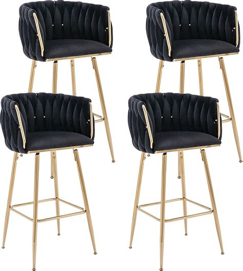 U Tobe Modern Swivel Bar Stools Set Of 4 26 Counter Height Barstools Velvet Kitchen Island