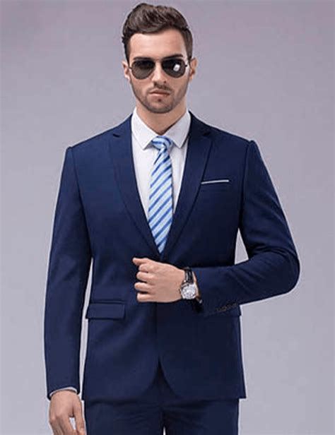 Traje Azul Super Slim Slim Fit Deluxe Tuxedo