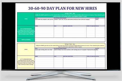 Day Plan New Hire Plan Hr Excel Spreadsheet Employee Goals