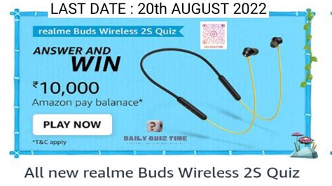 Amazon Funzone Realme Buds Wireless 2S Quiz Answers Today 24 July 2022