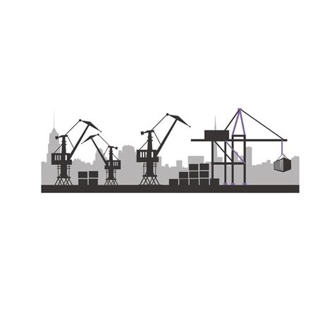 Port And Container Icon Illustration Vector Designs That Are Suitable