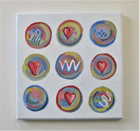 Whimsical Heart Abstract Painting 10 X 10 - Etsy