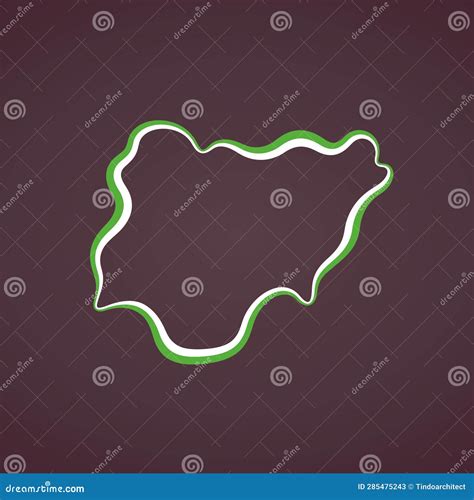 Nigeria Outline Map Stock Vector Illustration Of Stylized