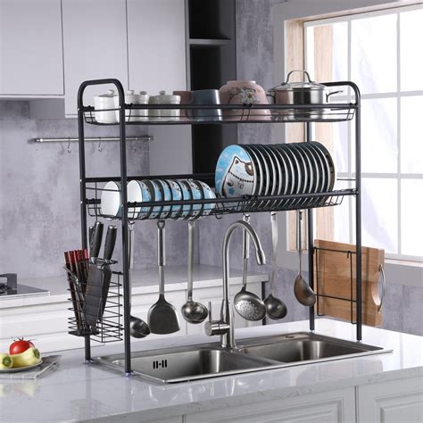 Over Sink Dish Rack 2 Tier Stainless Steel Dish Rack Etsy