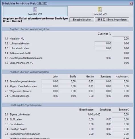 Formblatt 221 Vorlage Efb Preis Formblatter Erfolgreiche Angebote