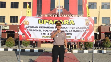 Satu Personel Polresta Samarinda Terima Kenaikan Pangkat Pengabdian