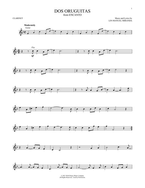 Lin Manuel Miranda Dos Oruguitas From Encanto Sheet Music