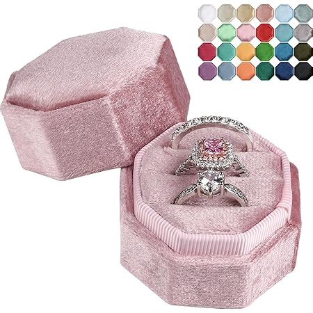 Amazon JIDUO Velvet Ring Box For Proposal 3 Slots Octagon Wedding