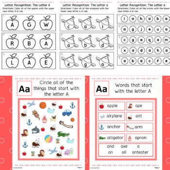 Letter Recognition Visual Scanning Packet THE LETTER A By Creatively OT